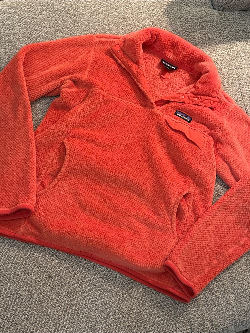 Patagonia Women's Bright Orange Cowl Snap Pullover